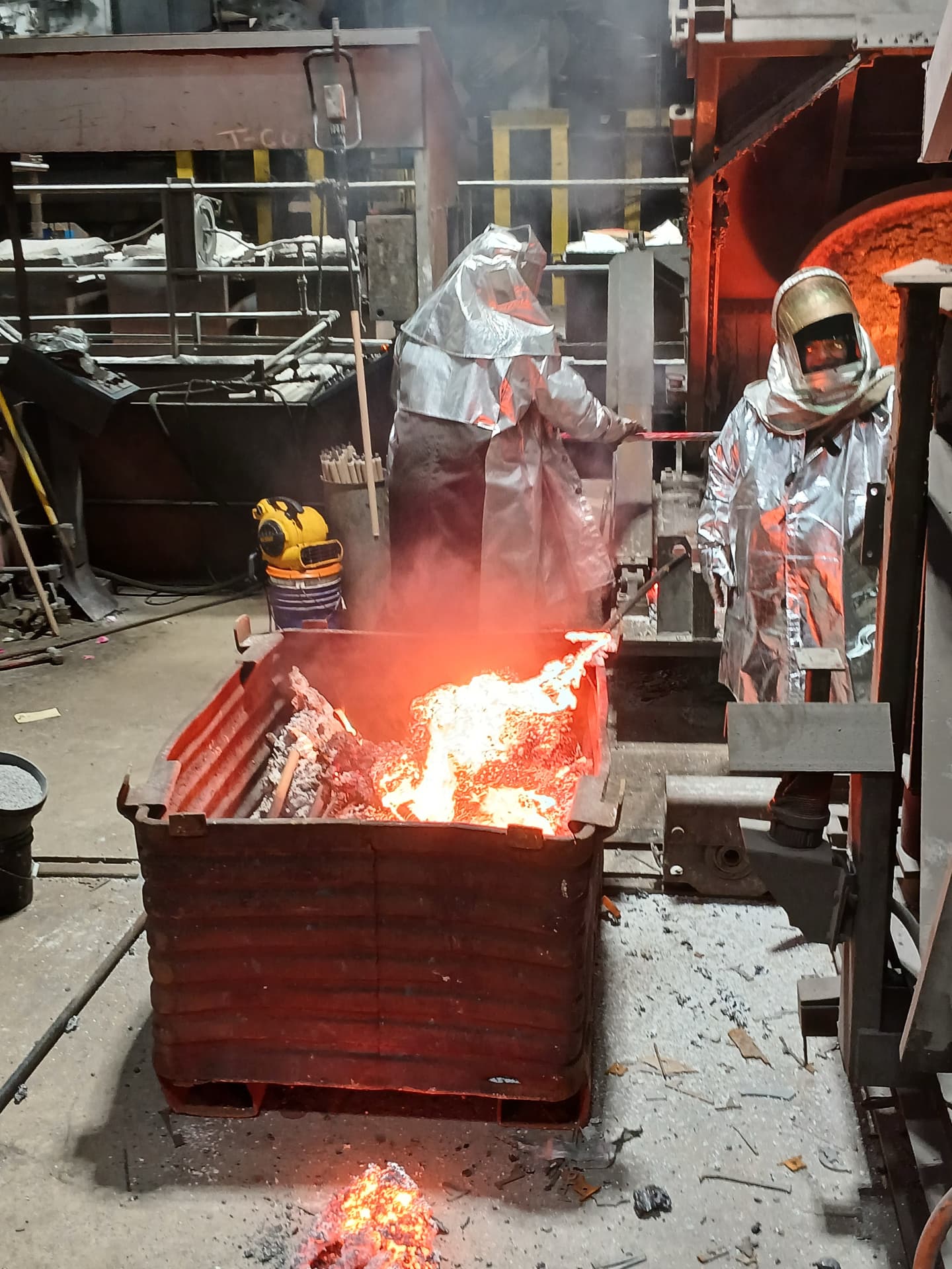 Melt floor at an abrasive steel plant in Melvindale, Michigan